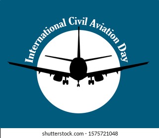 International Civil Aviation Day. Airline banner or advertising. Passenger aircraft vector