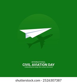 Dia Internacional da Aviação Civil. Aviação Civil conceito criativo. Ilustração em 3D.