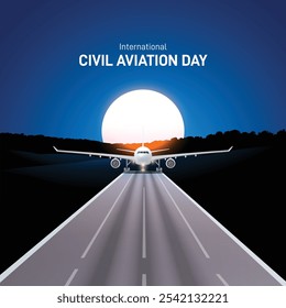 dia internacional da aviação civil. dia internacional da aviação civil conceito criativo banner, cartaz, postagem de mídia social, cartão postal, pano de fundo, cartão de saudações, fundo, modelo de design etc.