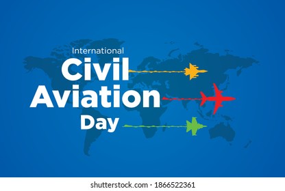 International Civil Aviation Day. December 7. Template for background, banner, card, poster with text inscription. vector illustration.