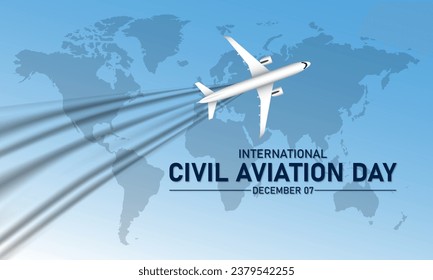 Día de la Aviación Civil Internacional Diciembre de 2007 Vectores de fondo Ilustración