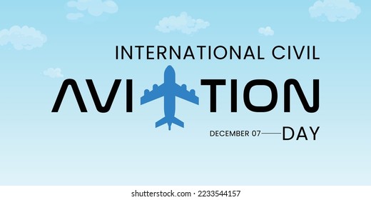 Día Internacional de la Aviación Civil, que es bueno para la celebración del Día Internacional de la Aviación Civil. diseño plano. diseño de volante. ilustración plana.