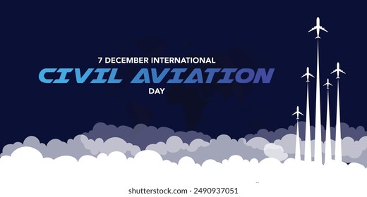 International civil aviation day good for International civil aviation day celebration. flat design. flyer design. flat illustration.