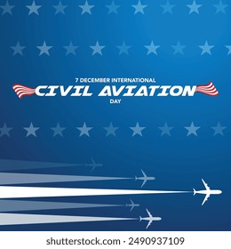 International civil aviation day good for International civil aviation day celebration. flat design. flyer design. flat illustration.