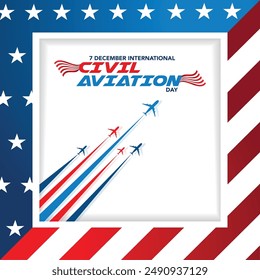 International civil aviation day good for International civil aviation day celebration. flat design. flyer design. flat illustration.