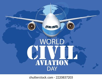 International Civil Aviation Day icon banner illustration