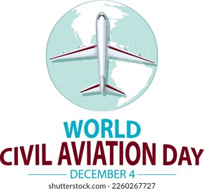 International Civil Aviation Day icon banner illustration