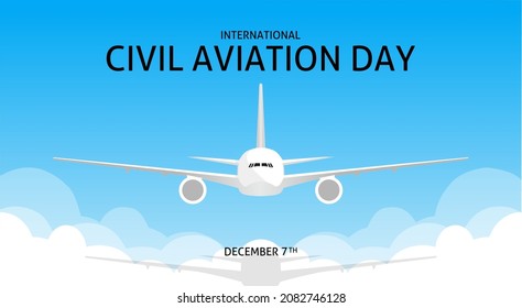 International civil aviation day theme banner. Vector illustration. Suitable for Poster, Banners, campaign and greeting card.