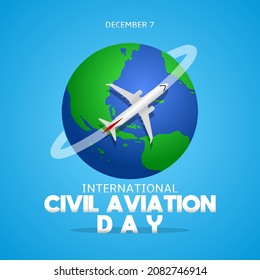 International civil aviation day theme banner. Vector illustration. Suitable for Poster, Banners, campaign and greeting card.