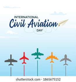 International Civil Aviation Day typography social media design 