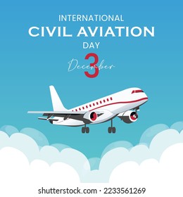 International Civil aviation day. Vector Illustration