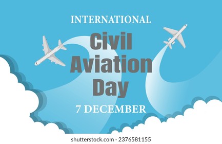 International Civil aviation day. Vector Illustration