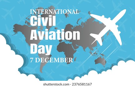 Día Internacional de la Aviación Civil. Ilustración vectorial