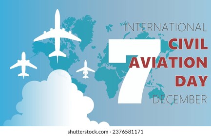 International Civil aviation day. Vector Illustration
