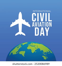 Modelo de design de vetor do Dia da Aviação Civil Internacional bom para o uso da celebração. Projeto do Dia Internacional da Aviação Civil. design plano. eps 10.