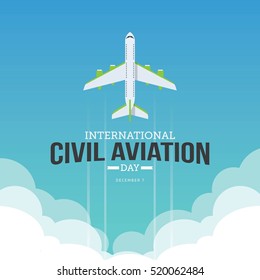 International Civil aviation day. Vector Illustration