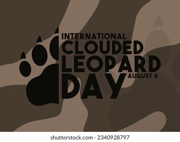 International Clouded Leopard Day. August 4. Eps 10.