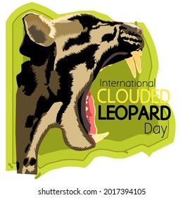 International Clouded Leopard Day illustration vector
