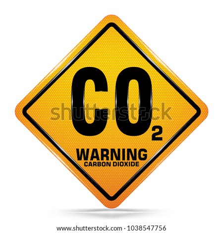 International CO2 Hazard Symbol,Yellow warning Dangerous icon isolated on white background, Attracting attention, Compulsory, Control, practice, Security first sign, Vector, EPS10