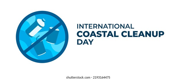 International Coastal Cleanup Day Poster Background Celebration Template Remove Trash from Beach in September