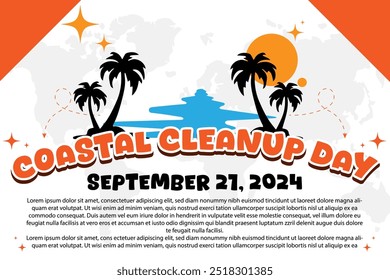 International Coastal Cleanup Day – September 21, 2024, Attractive design, can be used on all social media platforms, beautiful color combination, get it now for the first purchase.
