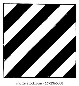 International code flag for the letter Y, square shape flag with alternate yellow and red cross stripes, vintage line drawing or engraving illustration