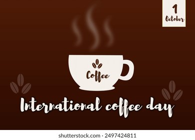 International Coffee Day 1 october banner, social media post 