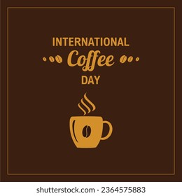 International Coffee Day, 1st October. Hot coffee cup logo illustration vector.
