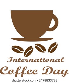 International Coffee Day 1st October isolated with white background