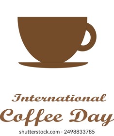 International Coffee Day 1st October isolated with white background