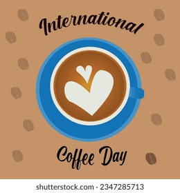 international coffee day background with coffee cup illustration