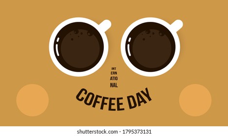 International coffee day background illustration vector