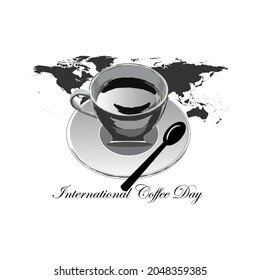 international coffee day concept. web banner design.  illustration vector