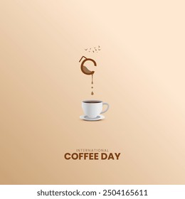 Internationale Kaffeetag kreative Anzeigen, World Coffee Day Konzept, Vektorgrafik.