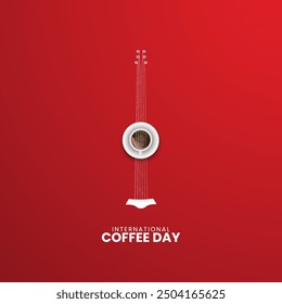 International coffee day creative ads, World coffee day concept, vector illustration.