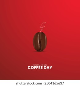 Anuncios creativos del día internacional del café, concepto del día mundial del café, Ilustración vectorial.