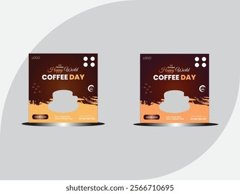 International coffee day. international coffee day creative poster, banner, social media post, background, template, postcard design etc.