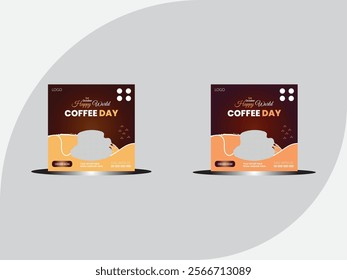 International coffee day. international coffee day creative poster, banner, social media post, background, template, postcard design etc.