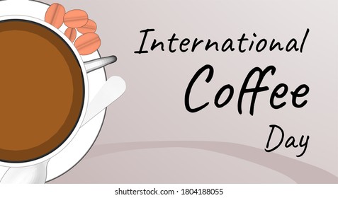 International coffee day with a cup of coffee vector illustration