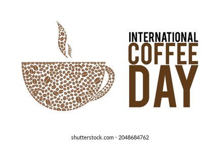 Vector de diseño del Día Internacional del Café con patrón de alubias, Ilustración