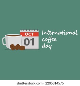international coffee day flat design vector illustration
