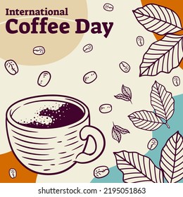 International coffee day graphic illustration. international coffee day celebration