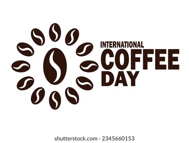 International Coffee Day. Holiday concept. Template for background, banner, card, poster with text inscription. Vector illustration