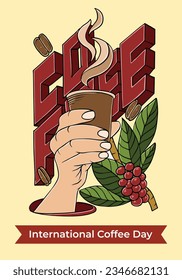 International Coffee Day Illustration Logo Vector