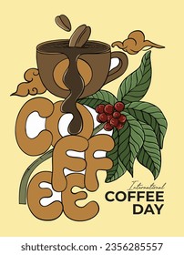 International Coffee Day Illustration Vector EPS10