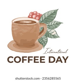 International Coffee Day Illustration Vector EPS10