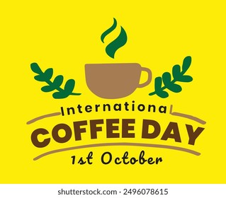 International Coffee Day Isolated with Yellow Background