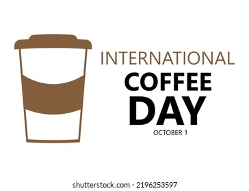 International coffee day. Linear icon of a glass with coffee. Vector graphics.