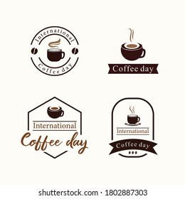 international coffee day logo design vector template collection, cafe logotype, stamp, label vector template