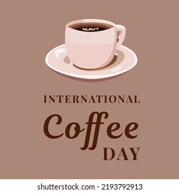 International Coffee Day, coffee mug. Vector illustration.